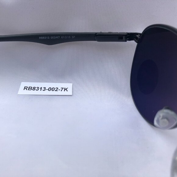 NEW RAY BAN RB8313 Carbon Authentic Sunglasses Polarized  61mm 100%UV From Italy - Picture 11 of 11